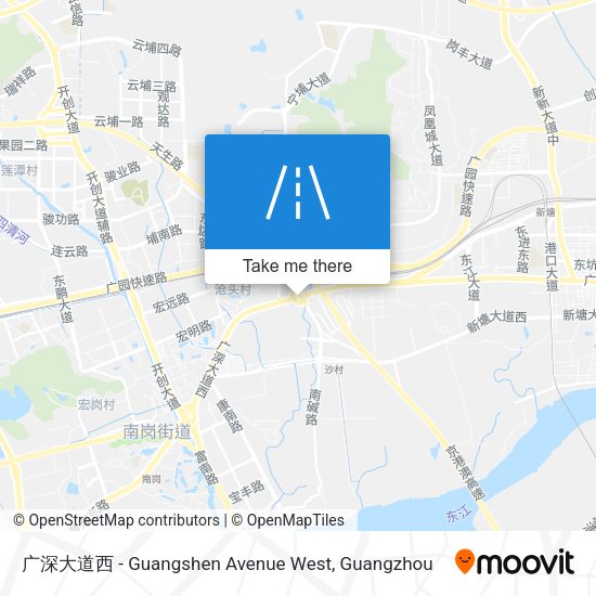 广深大道西 - Guangshen Avenue West map