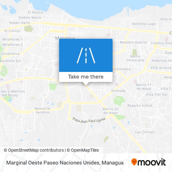 Marginal Oeste Paseo Naciones Unides map