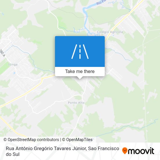 Rua Antônio Gregório Tavares Júnior map