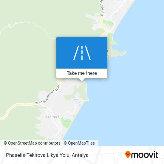 Phaselis-Tekirova Likya Yolu map