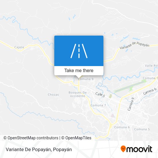 Variante De Popayán map