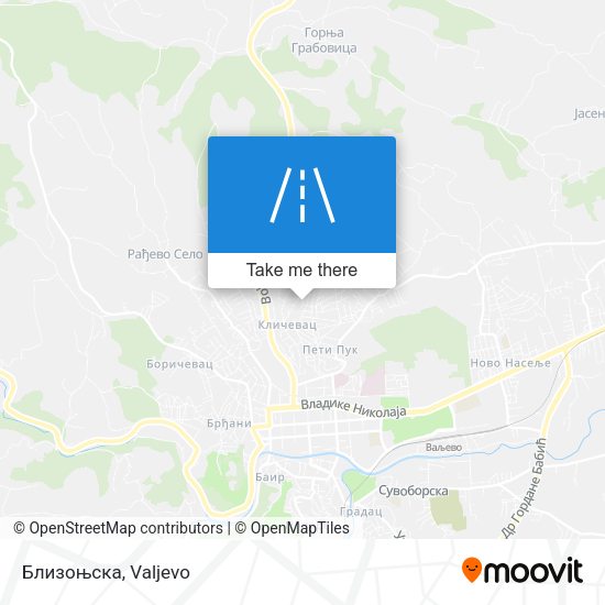Близоњска map