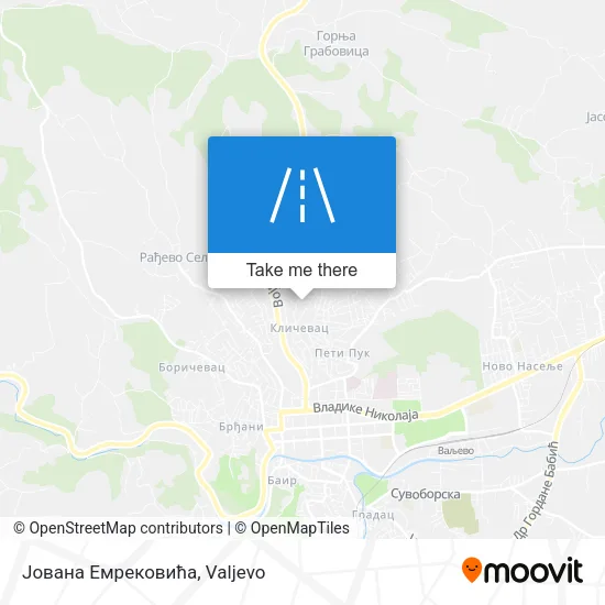Јована Емрековића map