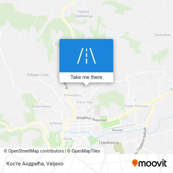 Косте Андрића map