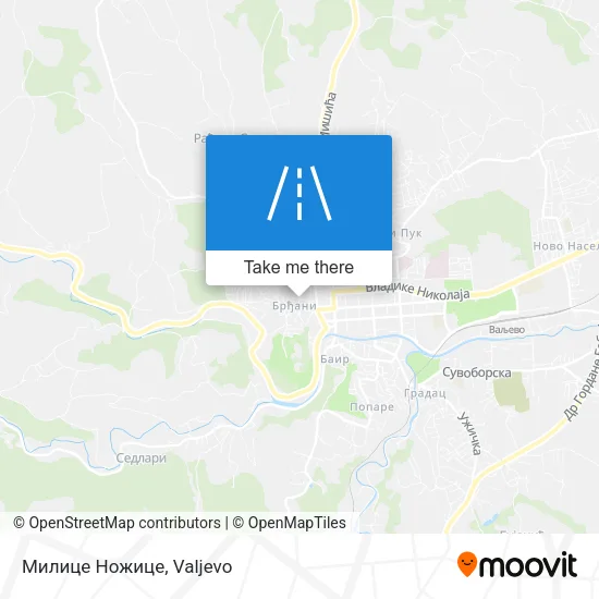 Милице Ножице map