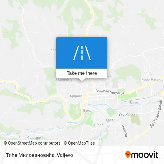 Тиће Миловановића map