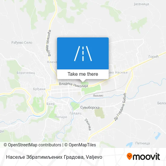 Насеље Збратимљених Градова map