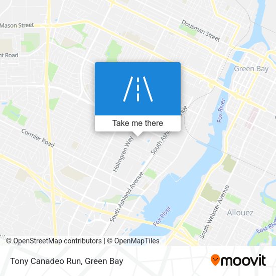 Tony Canadeo Run map