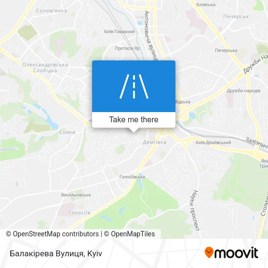 Карта Балакірева Вулиця
