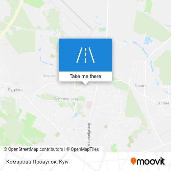 Карта Комарова Провулок