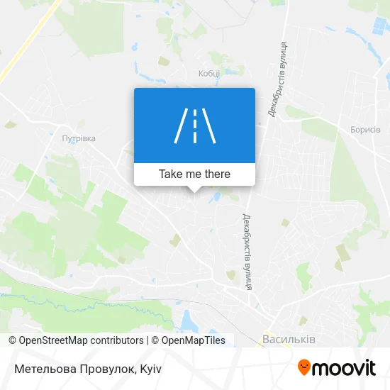 Карта Метельова Провулок