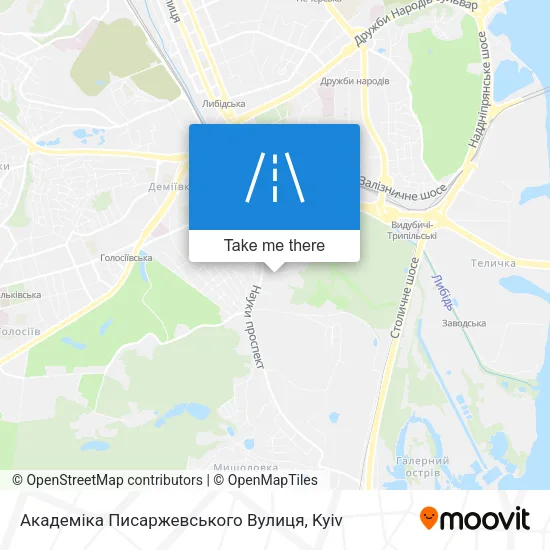 Карта Академіка Писаржевського Вулиця