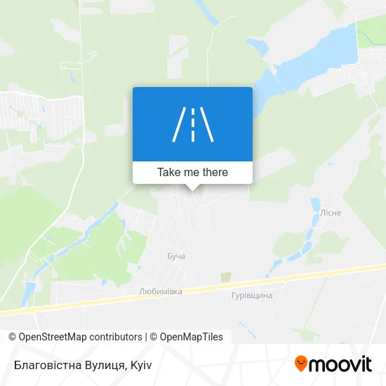 Карта Благовістна Вулиця