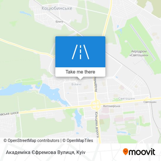 Академіка Єфремова Вулиця map