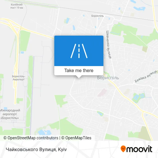 Карта Чайковського Вулиця