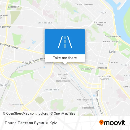 Карта Павла Пестеля Вулиця
