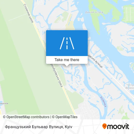 Карта Французький Бульвар Вулиця