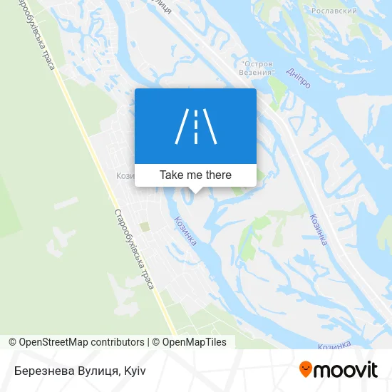 Карта Березнева Вулиця