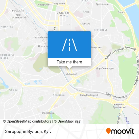 Карта Загородня Вулиця