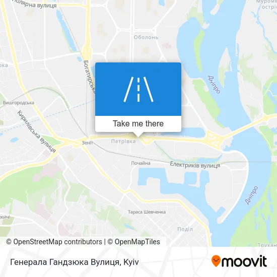 Карта Генерала Гандзюка Вулиця