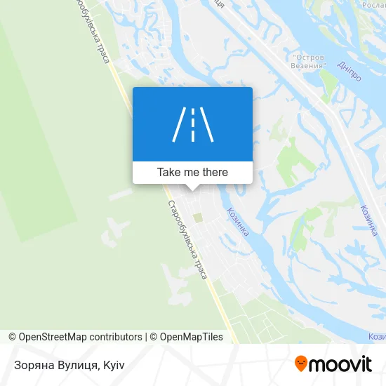 Карта Зоряна Вулиця