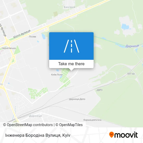 Карта Інженера Бородіна Вулиця