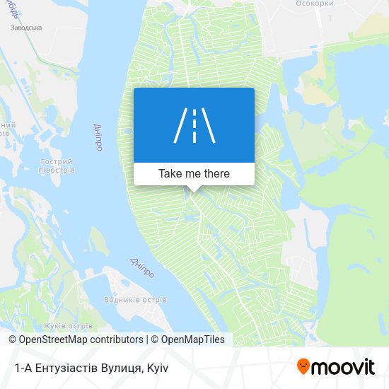 1-А Ентузіастів Вулиця map
