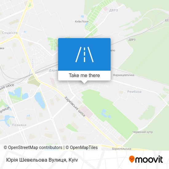 Юрія Шевельова Вулиця map