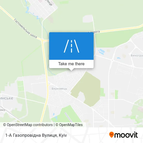 Карта 1-А Газопровідна Вулиця