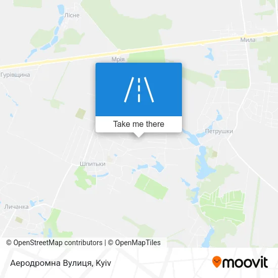 Карта Аеродромна Вулиця