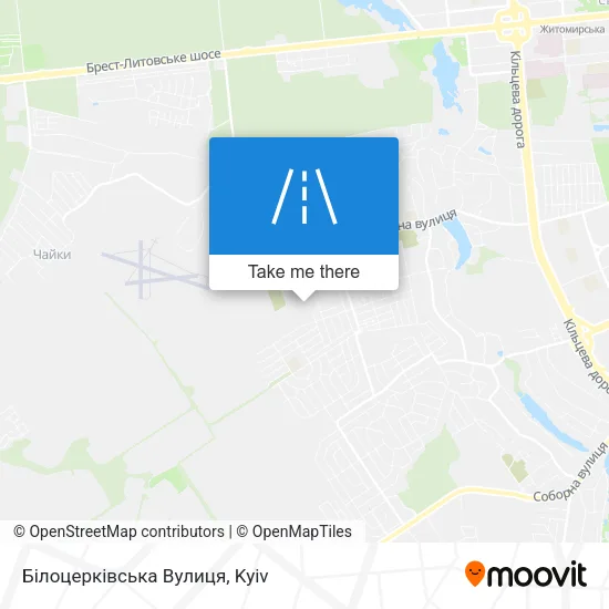 Карта Білоцерківська Вулиця