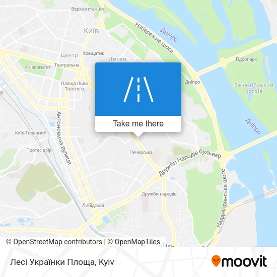 Карта Лесі Українки Площа