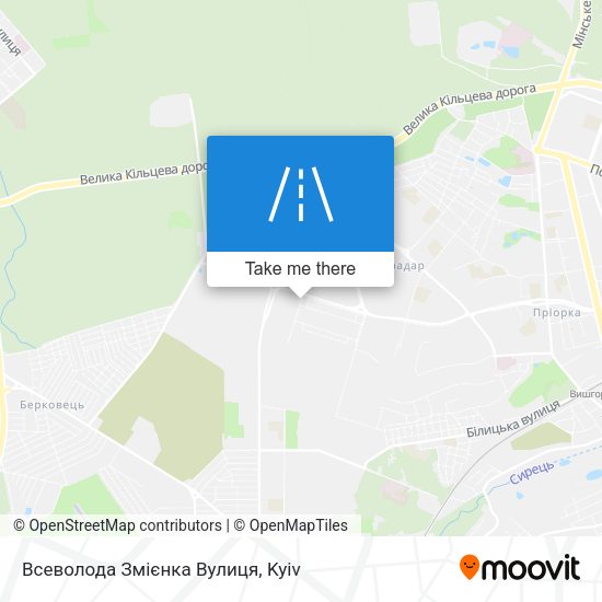 Всеволода Змієнка Вулиця map