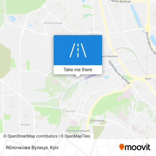 Карта Яблочкова Вулиця