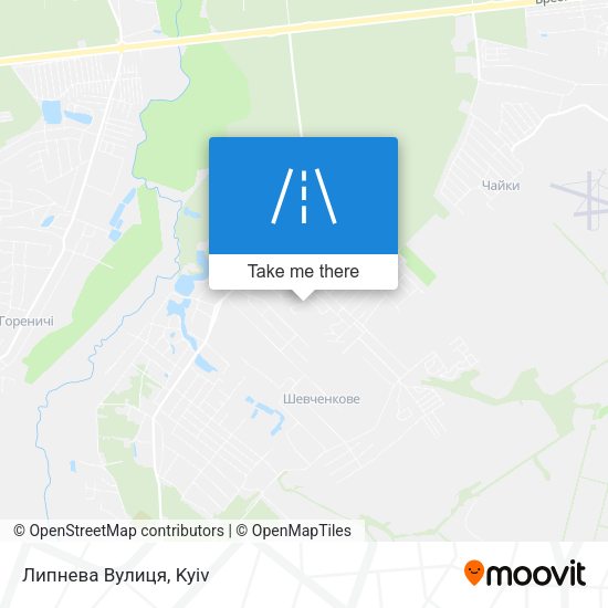 Карта Липнева Вулиця