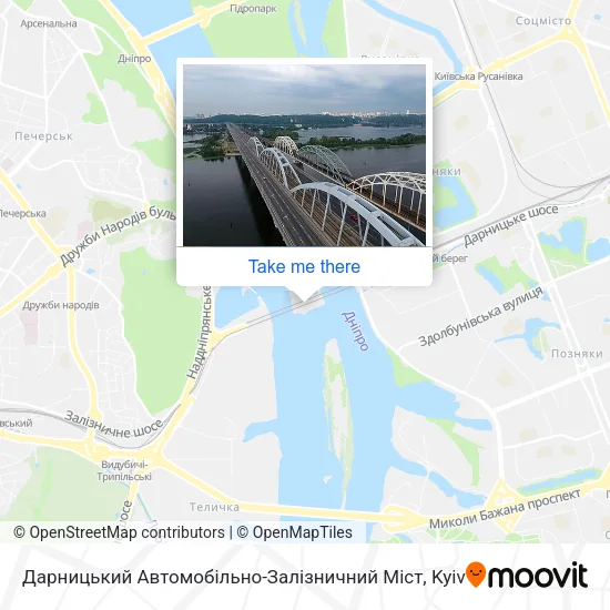 Карта Дарницький Автомобільно-Залізничний Міст