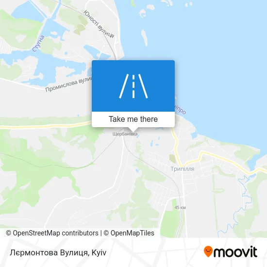 Карта Лєрмонтова Вулиця