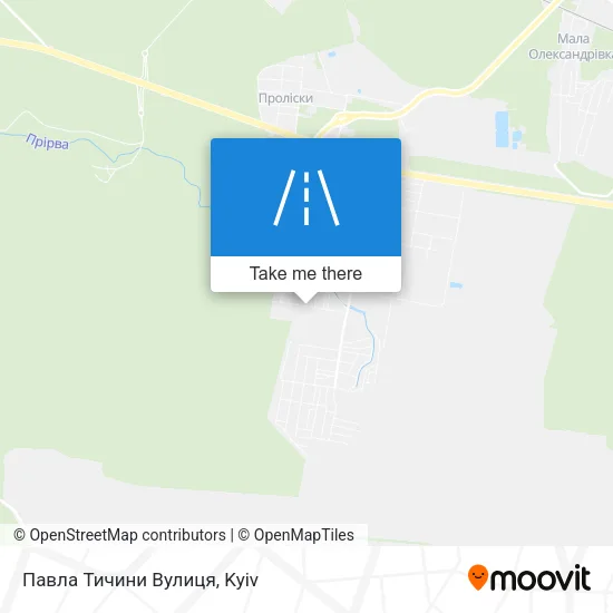 Карта Павла Тичини Вулиця