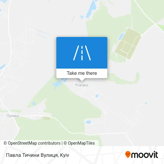 Карта Павла Тичини Вулиця
