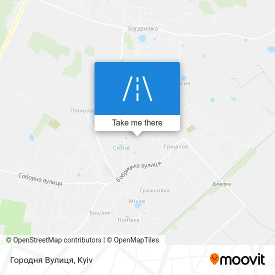 Карта Городня Вулиця