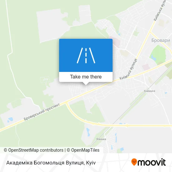 Карта Академіка Богомольця Вулиця