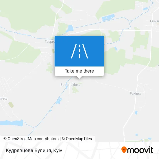 Карта Кудрявцева Вулиця