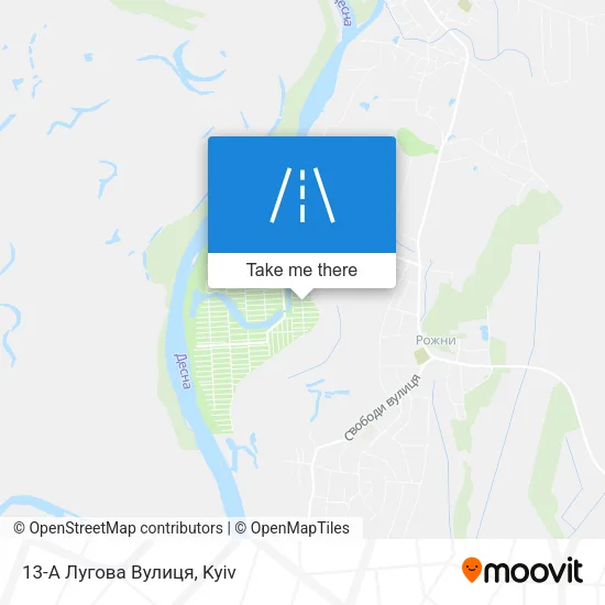 Карта 13-А Лугова Вулиця