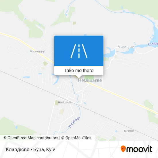 Карта Клавдієво - Буча