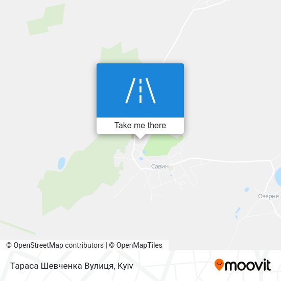 Карта Тараса Шевченка Вулиця