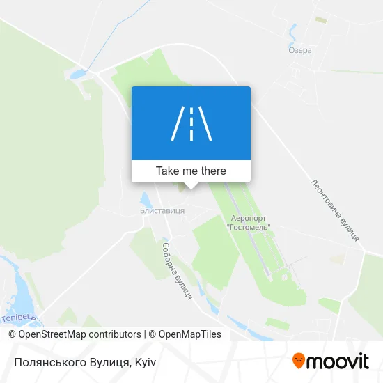 Карта Полянського Вулиця