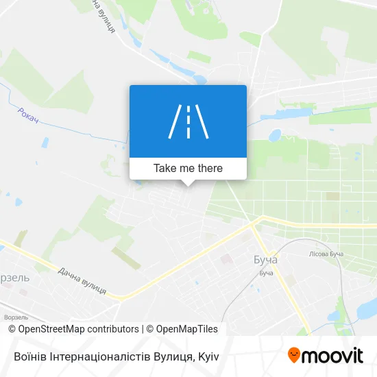 Карта Воїнів Інтернаціоналістів Вулиця