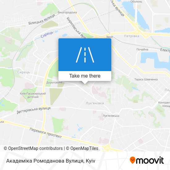 Академіка Ромоданова Вулиця map