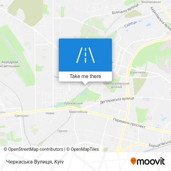 Карта Черкаська Вулиця