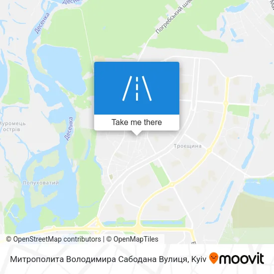 Карта Митрополита Володимира Сабодана Вулиця